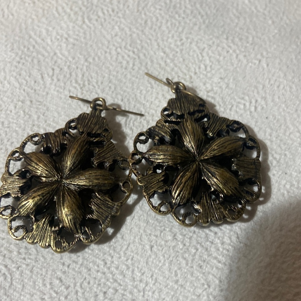 Black with Rhinestone Earrings​ - Picture 2 of 4